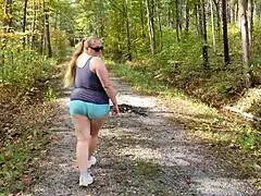 Walking outside and getting intimate in the middle of the road