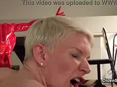 friend bangs blonde milf in anal and cums on her belly