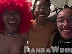 Ebony women participate in group activity in dorm.