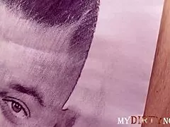 Tattooed shaved brunette wife bends over for deepthroat then creampie doggystyle