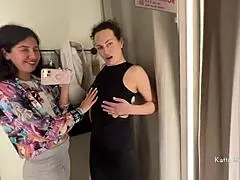 I saw two horny bitches kissing and touching in the public locker room, it was so hot.