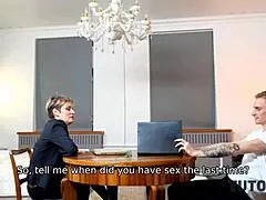 oh wow, tricky boy drills mature tutor in black stockings