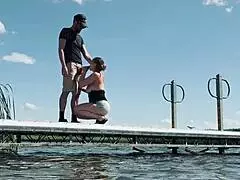 Almost Caught Fucking Monster Cock Outdoors at Lake