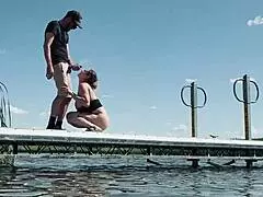 Almost Caught Fucking Monster Cock Outdoors at Lake