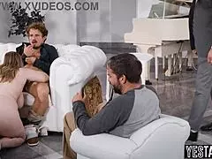 Curvy big boobs milfs compete in stepfamily game show for a prize.