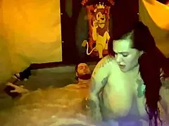 Quickie Creampie Hot Tub Fuck With Santana Red In Group Taboo