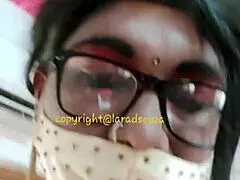 Indian Sexy Crossdresser Lara Dsouza In Orange Satin Saree