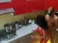 Hidden Cam Catches Rough Kitchen Fucking