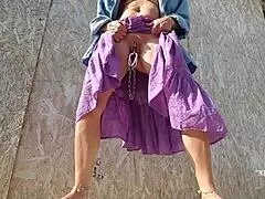 Nippleringlover Kinky Mom Teases Outdoors