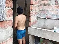 I sucked my neighbor's cock in the shower bathroom