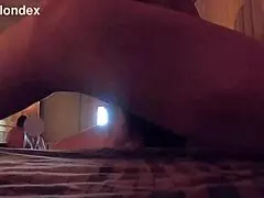 Wife teases strangers in the sauna with flashing