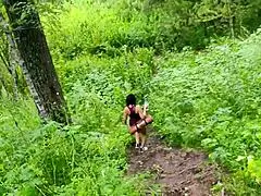 Naked Stepmom Teases Outdoors With Foot Fetish