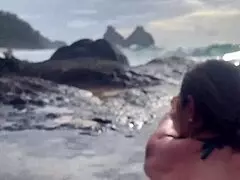 a stranger feeds my sperm to fish in public pov handjob scene