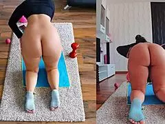 Naughty Naked Workout Dare With Spreading Ass