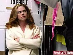 Molly Manning, the lingerie thief, confesses her wild office sins with big tits exposed