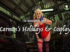 granny in harley quinn cosplay gets a missionary creampie