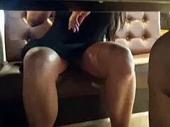 Girlfriend loses bet and masturbates in restaurant then strips naked outside