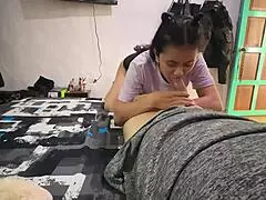 Stepsister fuck turns wild almost caught