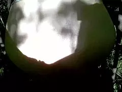 Sexy BBW exhibitionist flashes tits and ass in the woods and at the carwash