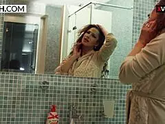 Sexy milf mom teases in shower with huge ass