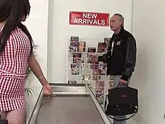 busty manager solves customer issues with wild threesome