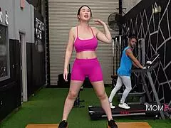 asian milf flashing huge tits at workout 😏 suki sin nicky rebel