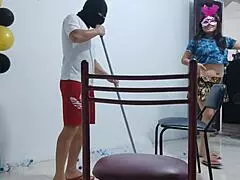 The LATINA MILF employees have an EROTIC SCENE during WORK HOURS while CLEANING the OFFICE