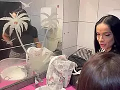 o bar com calcinhas penduradas no teto, big tits milf gets anal creampie from monster cock