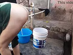 Look at This Sexy Bhabhi Bathing with Huge Boobs!