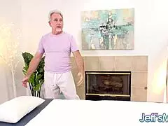 Chubby Blonde MILF Lila Lovely Gives the Masseur a Blowjob