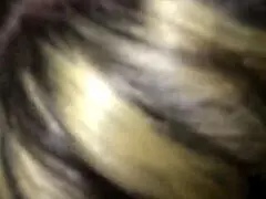 young cock drills mature blonde with tampon outdoors, public banging at its finest! 😳