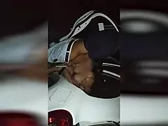 Bent over in lingerie, she licks neighbor's balls and fucks ass in group dogging while cuckold watches creampie