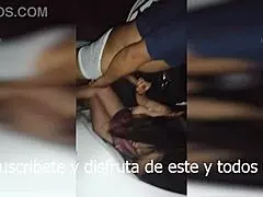 Bent over in lingerie, she licks neighbor's balls and fucks ass in group dogging while cuckold watches creampie