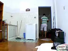 beautiful latina milf and girls give wet blowjobs to big cock colleague with deepthroat.