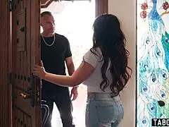 Can the huge-titted Arab teacher resist her student's stepdad's tempting visit?