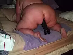 Plump BBW Fatty Intensely Rides Extreme Huge Fat Dildo Solo Part 2