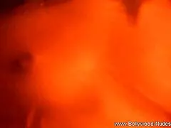 I lay her down, the beautiful Indian brunette, and watch her dance solo