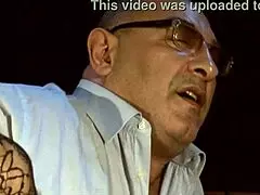 The old man teams up with a horny milf for tit job and anal pounding.