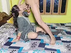 desi milf fuck with step son full energetic on the bed