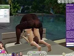 my simplified mom and her bbc boyfriend having anal sex as they do in real life