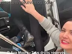 ava moore films trucker balls in cabin with glory hole