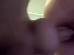 Husband bends over his wife for doggystyle fucking, making her wet pussy squirt hard in their intense session.