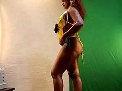 Wife's sexy bikini try-on haul with oiled big ass.