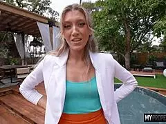 i feel so grateful as this hot realtor thanks her friend for the good opportunity