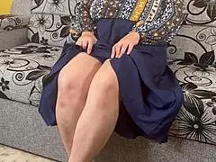 shy wife coming home to her husband after work