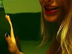 oh man, is this big ass blonde neighbor in red lingerie ready for deepthroat and doggy pounding?