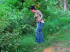 Thong Bodysuit Milf Flashes On The Trail!