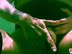 Penny Pax masturbates pussy underwater, getting horny