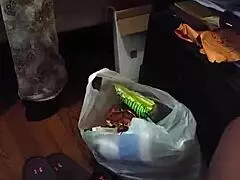 Hey, my stepmom's pretending she's not staring right at that big black monster cock flashing in front of her