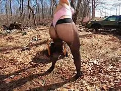 rv camping in thong leotard and pantyhose